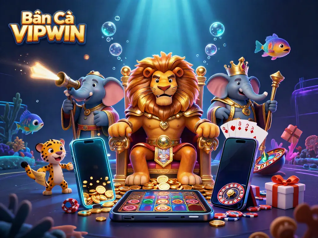Engage in Bắn Cá VIPWIN with vibrant underwater elements showcasing gameplay dynamics and exciting characters.